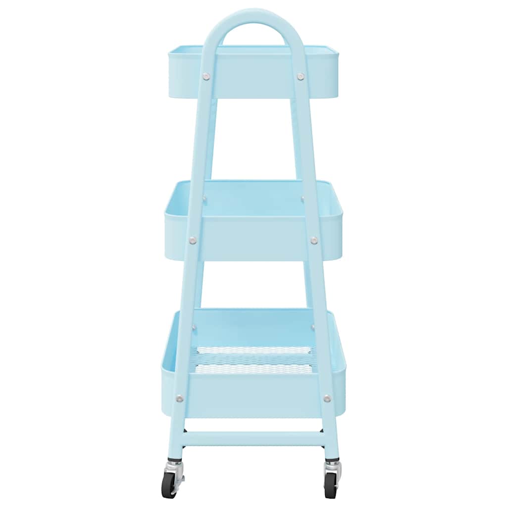 vidaXL Storage Trolley 3-Tier Blue 42x41.5x77 cm Steel 5