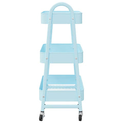 vidaXL Storage Trolley 3-Tier Blue 42x41.5x77 cm Steel 5