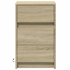 vidaXL Bedside Cabinet with LED Lights Sonoma Oak Engineered Wood 6