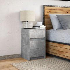 vidaXL Bedside Cabinet with LED Lights Concrete Grey Engineered Wood 4