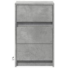 vidaXL Bedside Cabinet with LED Lights Concrete Grey Engineered Wood 6