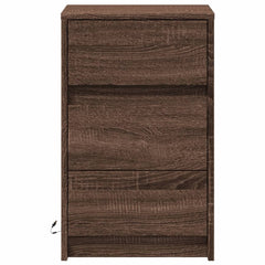 vidaXL Bedside Cabinet with LED Lights Brown Oak Engineered Wood 6