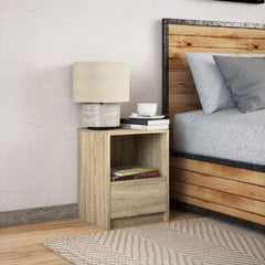 vidaXL Bedside Cabinet with LED Lights Sonoma Oak Engineered Wood 4