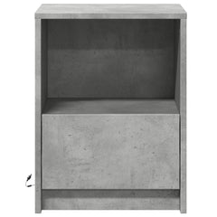 vidaXL Bedside Cabinet with LED Lights Concrete Grey Engineered Wood 6