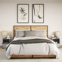vidaXL Bedside Cabinets with LED Lights 2 pcs Concrete Grey Engineered Wood 4
