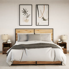 vidaXL Bedside Cabinets with LED Lights 2 pcs Smoked Oak Engineered Wood 4