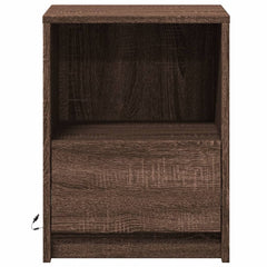 vidaXL Bedside Cabinet with LED Lights Brown Oak Engineered Wood 6