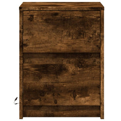 vidaXL Bedside Cabinet with LED Lights Smoked Oak Engineered Wood 6