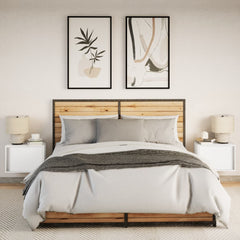 Wall-mounted Bedside Cabinet with LED Lights White 2
