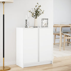 Sideboard with LED 77x34x85 cm Engineered Wood White