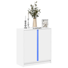 Sideboard with LED 77x34x85 cm Engineered Wood White