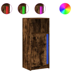 vidaXL Sideboard with LED Smoked Oak 42.5x34x100 cm Engineered Wood 2