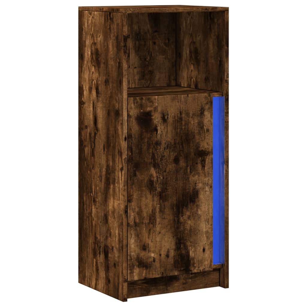 vidaXL Sideboard with LED Smoked Oak 42.5x34x100 cm Engineered Wood 3