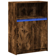vidaXL Sideboard with LED Smoked Oak 72x34x100 cm Engineered Wood 3