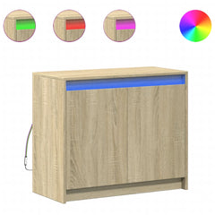 vidaXL Sideboard with LED Sonoma Oak 72x34x61 cm Engineered Wood 2