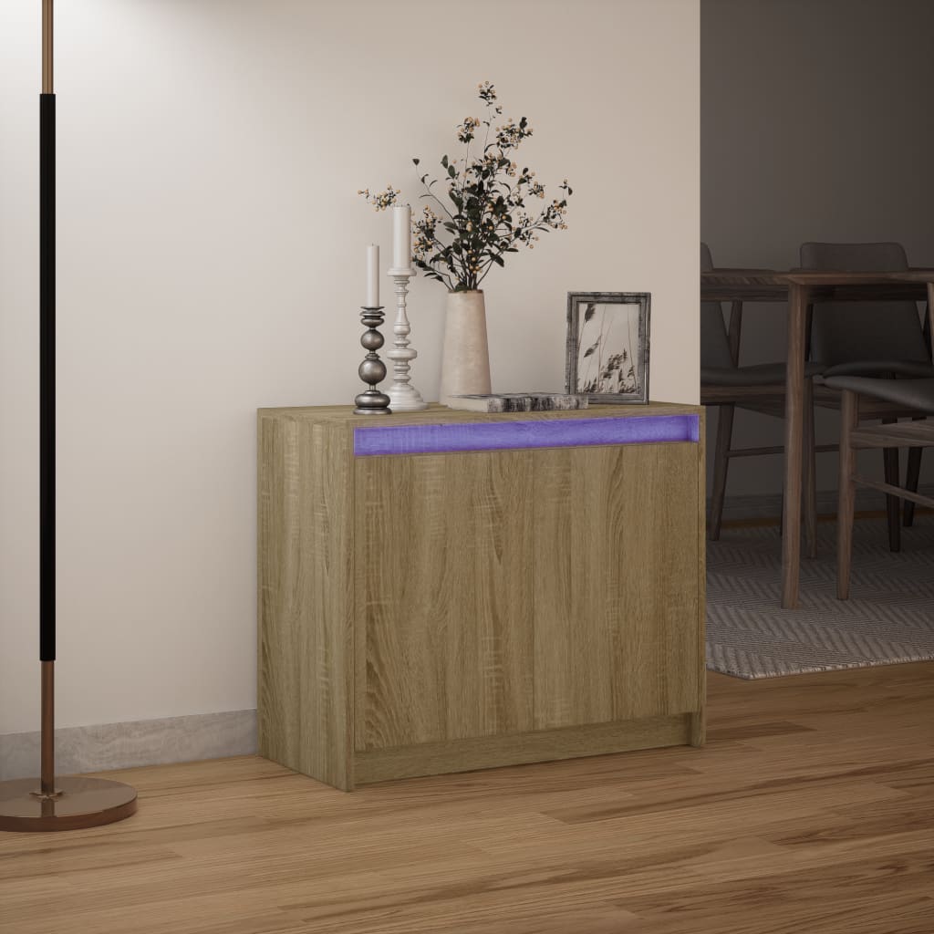 vidaXL Sideboard with LED Sonoma Oak 72x34x61 cm Engineered Wood 5