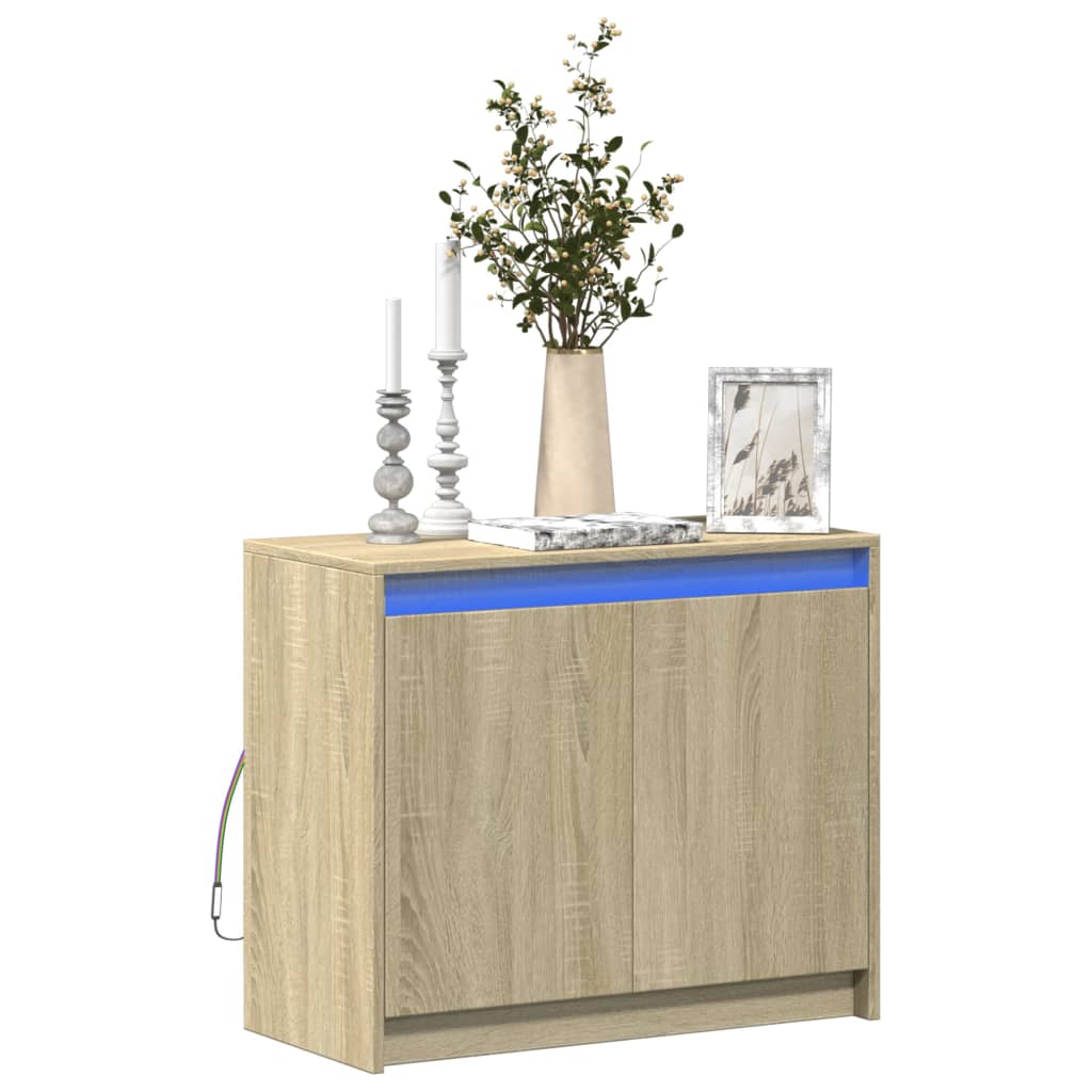 vidaXL Sideboard with LED Sonoma Oak 72x34x61 cm Engineered Wood 1