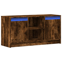 vidaXL TV Cabinet with LED Smoked Oak 100x34x50 cm Engineered Wood 3