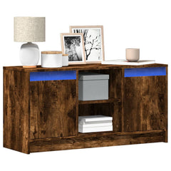 vidaXL TV Cabinet with LED Smoked Oak 100x34x50 cm Engineered Wood 1