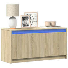 TV Cabinet with LED 100x34x50 cm Engineered Wood Sonoma oak