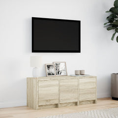 vidaXL TV Cabinet with LED Sonoma Oak 97x34x40 cm Engineered Wood 3