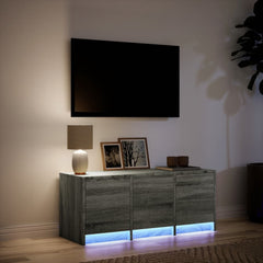 vidaXL TV Cabinet with LED Grey Sonoma 97x34x40 cm Engineered Wood 4