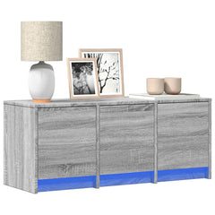 vidaXL TV Cabinet with LED Grey Sonoma 97x34x40 cm Engineered Wood 1