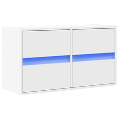 vidaXL TV Wall Cabinet with LED Lights White 80x31x45 cm 3