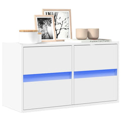 vidaXL TV Wall Cabinet with LED Lights White 80x31x45 cm 1
