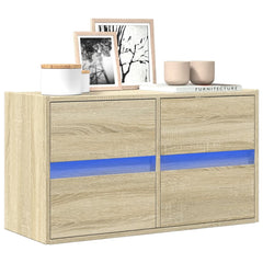 vidaXL TV Wall Cabinet with LED Lights 80x31x45 cm 1 Width 80 cm