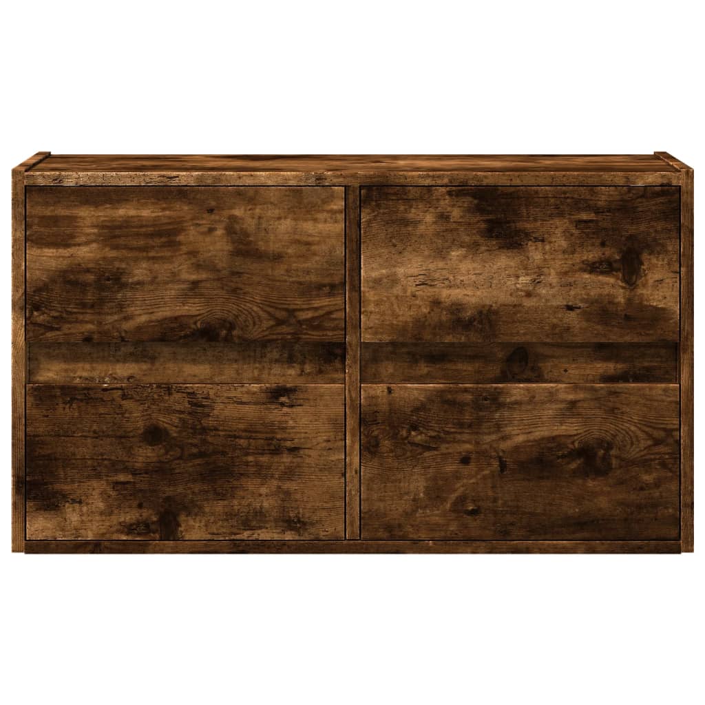 vidaXL TV Wall Cabinet with LED Lights Smoked Oak 80x31x45 cm 6
