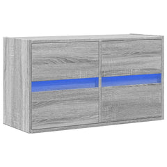 vidaXL TV Wall Cabinet with LED Lights Grey Sonoma 80x31x45 cm 3