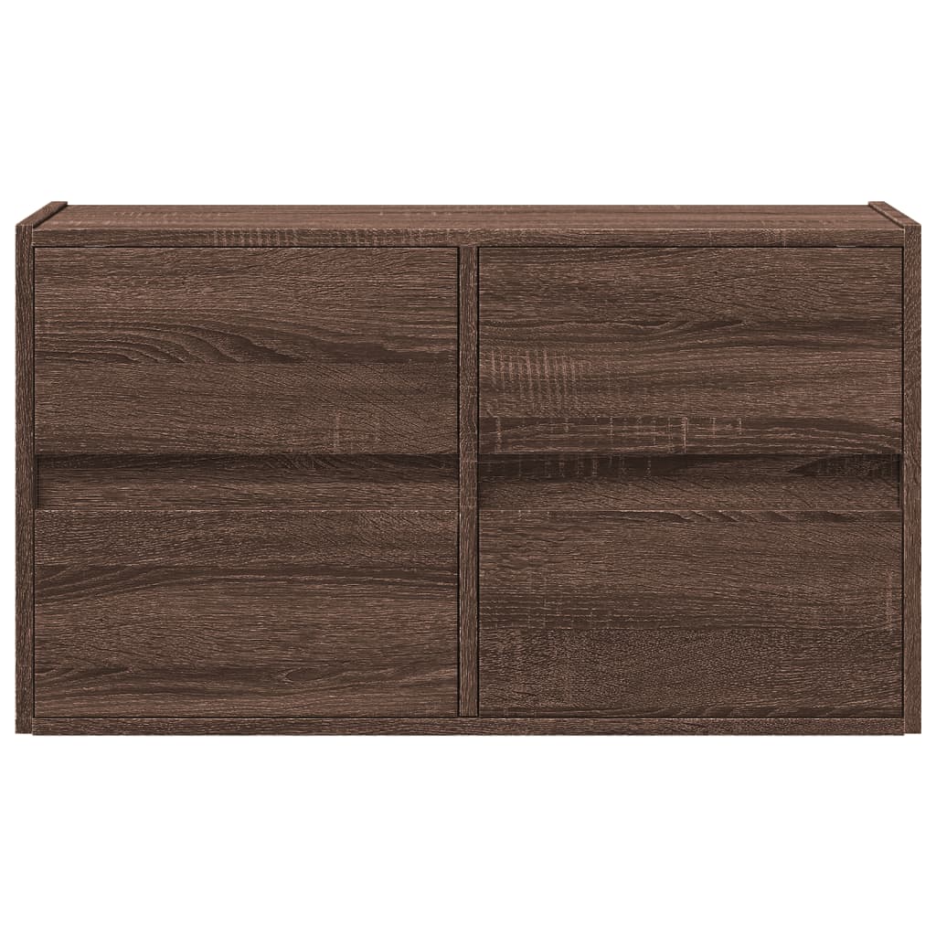 vidaXL TV Wall Cabinet with LED Lights Brown Oak 80x31x45 cm 6
