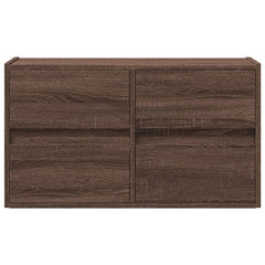 vidaXL TV Wall Cabinet with LED Lights Brown Oak 80x31x45 cm 6