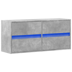 vidaXL TV Wall Cabinet with LED Lights Concrete Grey 100x31x45 cm 3