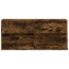 vidaXL TV Wall Cabinet with LED Lights Smoked Oak 100x31x45 cm 6