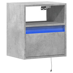 vidaXL TV Wall Cabinet with LED Lights Concrete Grey 41x31x45 cm 3