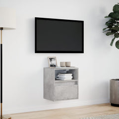 vidaXL TV Wall Cabinet with LED Lights Concrete Grey 41x31x45 cm 4