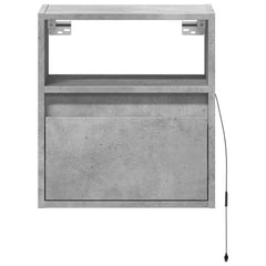 vidaXL TV Wall Cabinet with LED Lights Concrete Grey 41x31x45 cm 6
