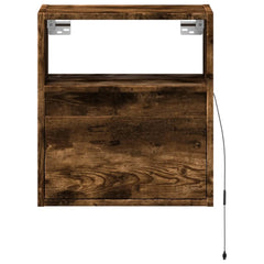 vidaXL TV Wall Cabinet with LED Lights Smoked Oak 41x31x45 cm 6