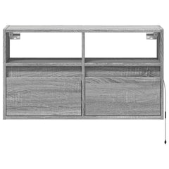 vidaXL TV Wall Cabinet with LED Lights Grey Sonoma 80x31x45 cm 6