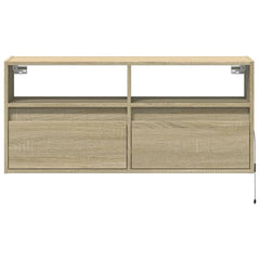 vidaXL TV Wall Cabinet with LED Lights Sonoma Oak 100x31x45 cm 6