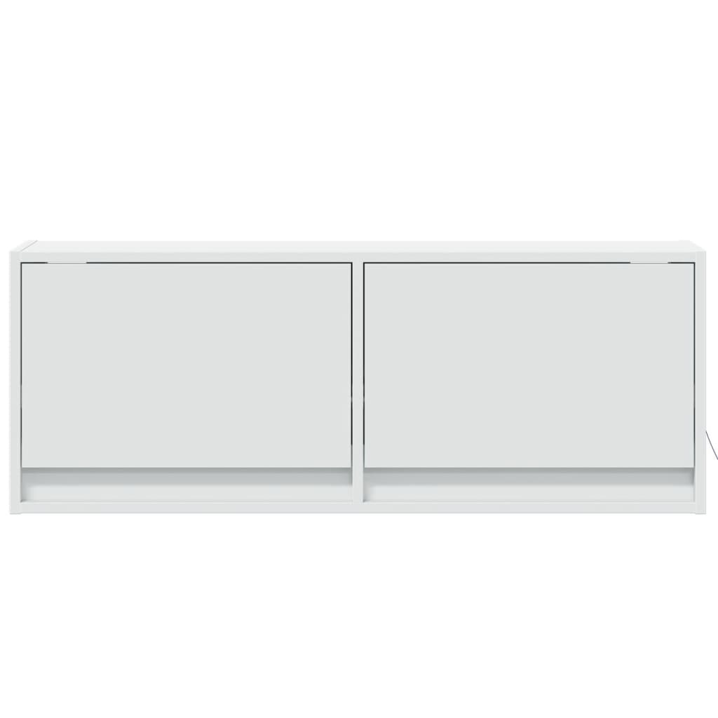 vidaXL TV Wall Cabinet with LED Lights White 100x31x35 cm 6