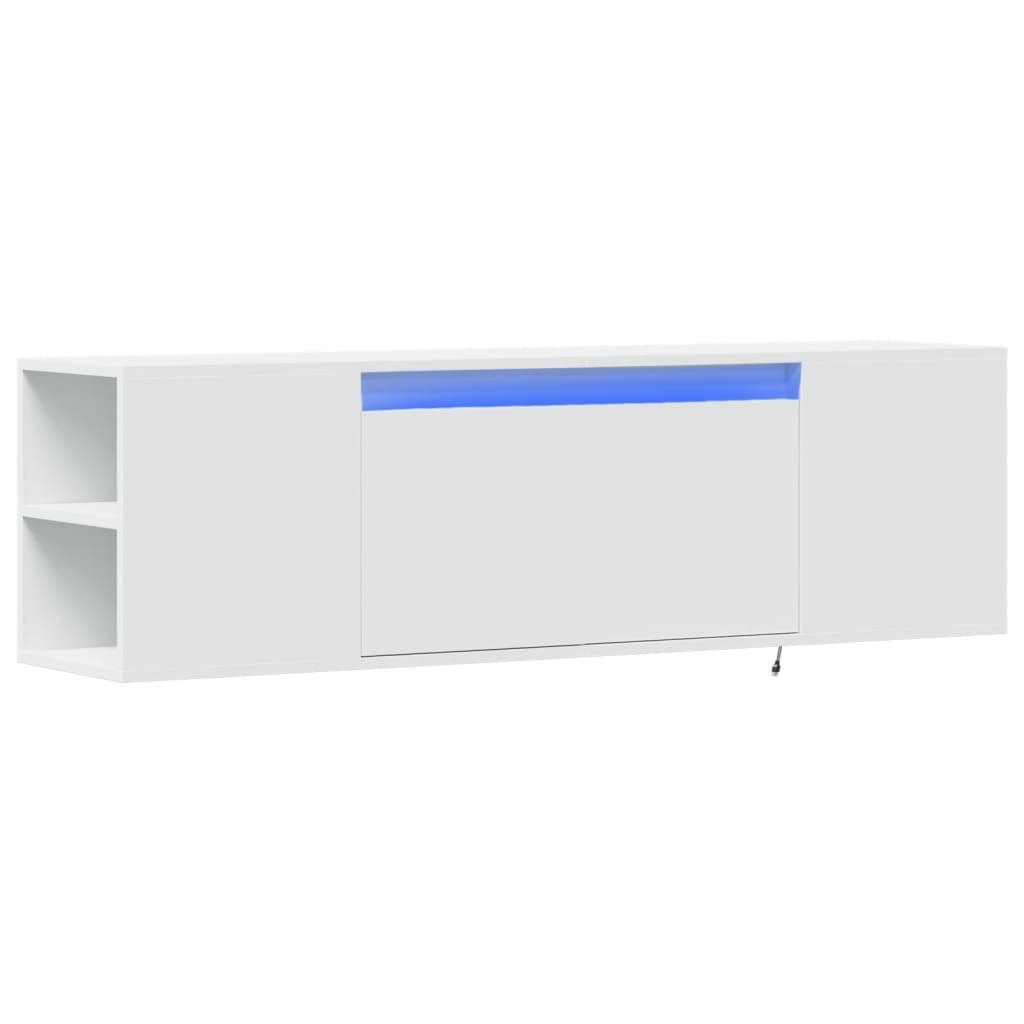 TV Wall Cabinet with LED Lights 135x31x39,5 cm White 135 cm