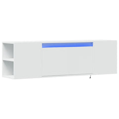 TV Wall Cabinet with LED Lights 135x31x39,5 cm White 135 cm
