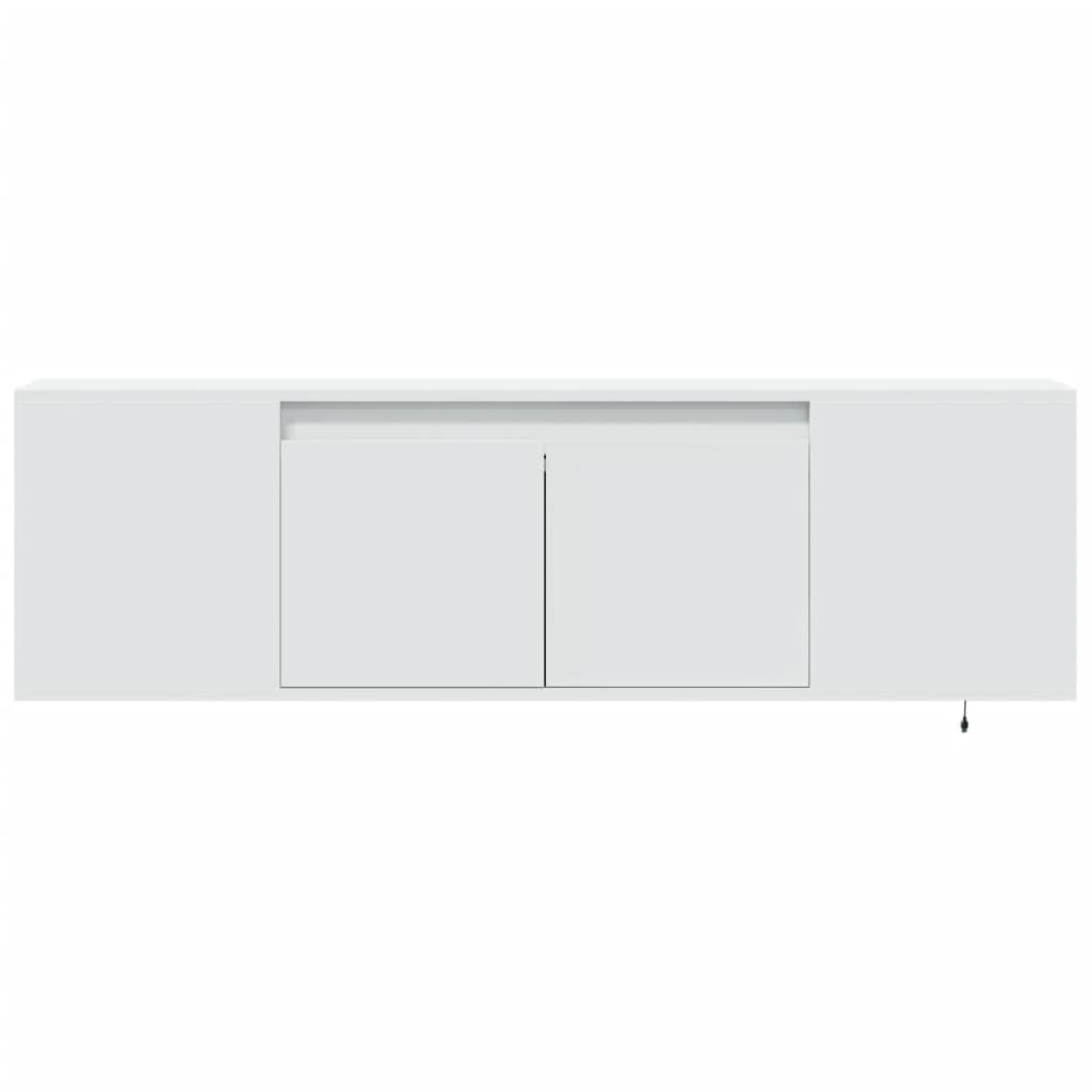 TV Wall Cabinet with LED Lights 135x31x39,5 cm White 135 cm