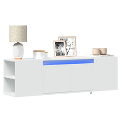 TV Wall Cabinet with LED Lights 135x31x39,5 cm White 135 cm