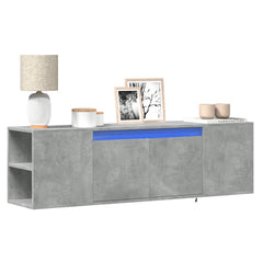 TV Wall Cabinet with LED Lights 135x31x39,5 cm Concrete grey 135 cm