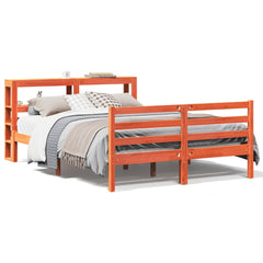 Bed Frame without Mattress Solid Wood Pine Wax brown 120 cm 190 cm