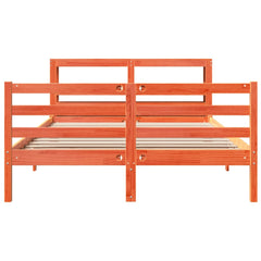 Bed Frame without Mattress Solid Wood Pine Wax brown 120 cm 190 cm
